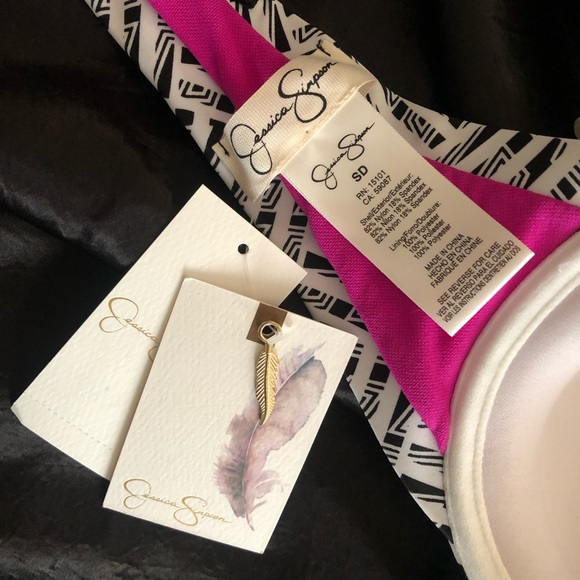 BLACK & WHITE Bikini Top by Jessica Simpson (New!) - Picture 4 of 9